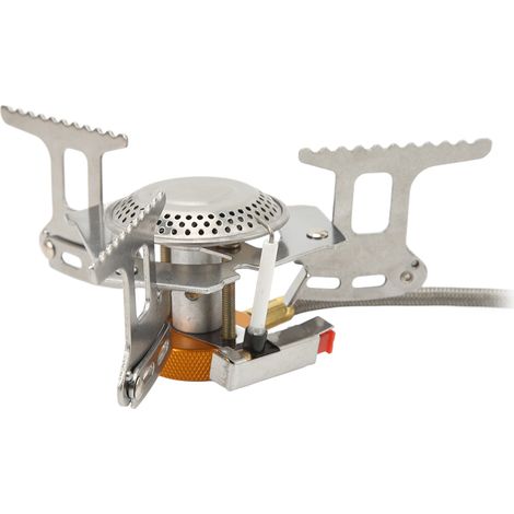 Réchaud de camping portable 3500 W, réchaud pliable à sac à dos avec allumage piézoélectrique, idéal pour le camping, la randonnée et la cuisine en plein air. (1/5)
