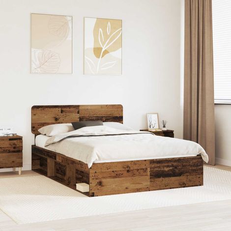 Estructura de cama con cabecera Madera vieja 150 x 200 cm