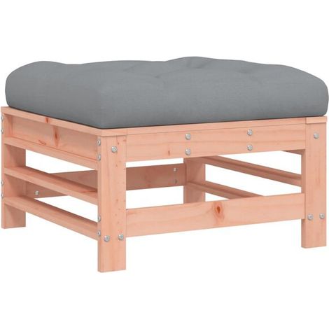 Tabouret de jardin rembourré, en sapin de Douglas massif (1/5)