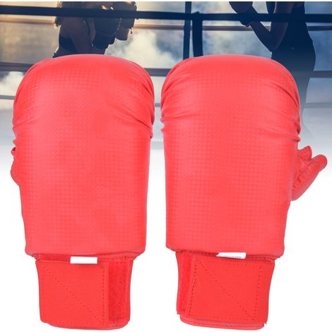Gants de Boxe Professionnels avec Renfort Pouce pour Entraînement et Arts Martiaux - Rouge