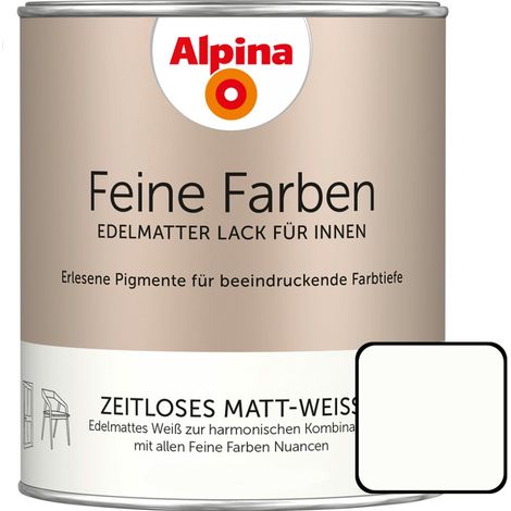 Alpina Feine Farben Lack Zeitloses Matt-Weiß 750ml edelmatt Buntlacke (1/3)