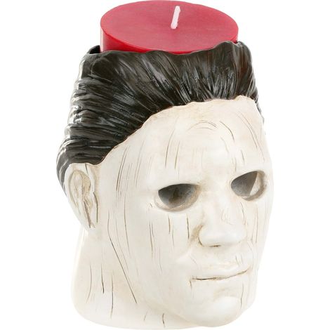 Dekorativer Kerzenhalter von Michael Meyers, Horror-Kerzenhalter, Halloween-Figur, gruselige Dekoration, Kerzenständer aus Kunstharz, dunkle, schaurige Atmosphäre. (1/4)