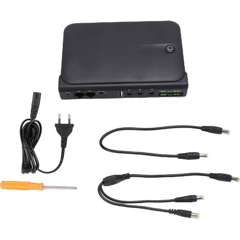 Gruppo di continuità (UPS) di backup CC per router telecamera, modem ottico da 36 W con porta LAN, adattatore USB POE integrato, spina europea. (1/5)