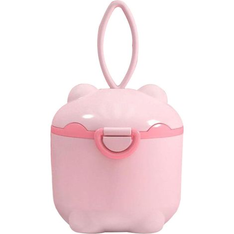 Boîte de rangement portable en poudre de lait pour bébé avec cuillère (rose)
