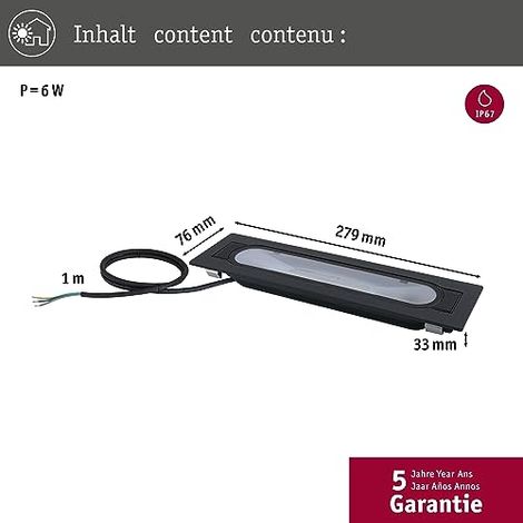 Paulmann Ito applique da esterno antracite 27,9 cm (1/3)