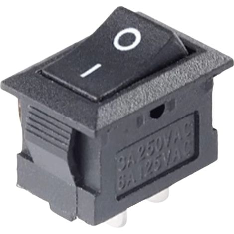 Interrupteur à bascule miniature KCD11 à bornes en cuivre, 10 x 15 mm, deux positions, à trois ou deux bornes, pour lampes de table bouton marche/arrêt, 3 A 250 V. Aiguille incurvée noire 15 x 10 mm,