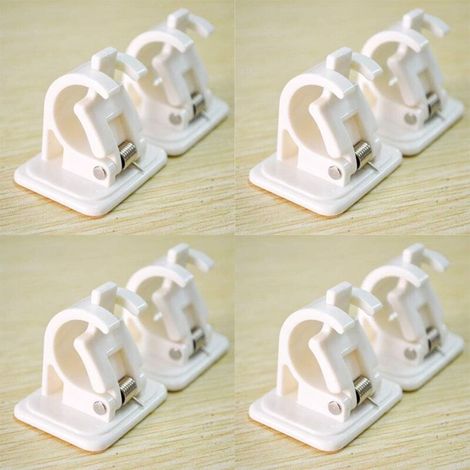 Adhésif Crochets Rideau Canne Support Pôle, Draperie Crochet étuis Rideau Pôle Mural Parenthèses & Fixations Canne Support, pack of 8-Fei Yu (1/5)