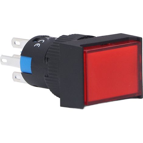 25 interrupteurs à bouton-poussoir momentanés autobloquants rectangulaires avec voyant lumineux 12 V BEMLA1611DSJ 16 mm (rouge) (1/5)