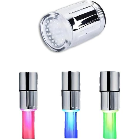 Wasserhahn mit 3-farbigem LED-Temperatursensor – Strahlfunktion – für Küche und Bad – 23,5 mm (1/5)