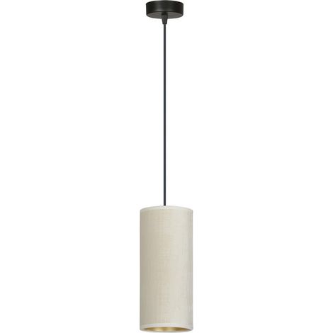 Emibig BENTE Plafoniera a sospensione sottile nera con paralumi in tessuto bianco, 1x E14 (1/5)