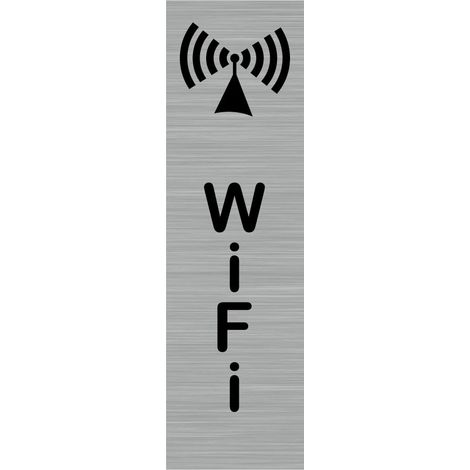 Pictogramme WIFI (Q0047).- Adhésif aspect aluminium brossé - (1/5)