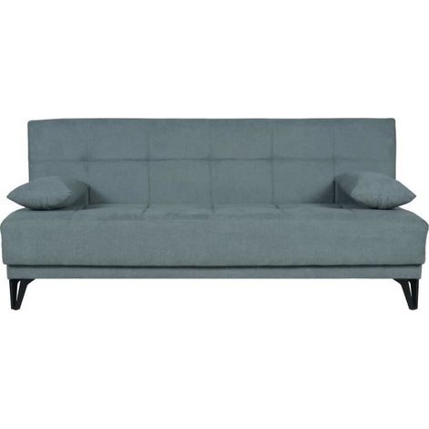 Banquette convertible LIMRA AUCUNE 3 places tissu menthe 190x87x87 cm 2 coussins (1/5)