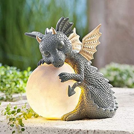 Dragonstatuejardinfigurinesolaireà LEDli- (1/5)