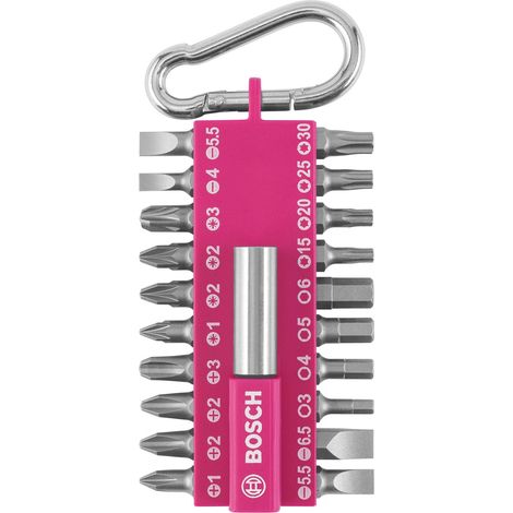 sia Abrasives Bits set 21pce screwdriver bit set with snap-hook (fuchsia) 2607002821