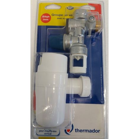 Groupe de sécurité horizontal 3/4" siège inox + siphon - Thermador BGSI (1/3)