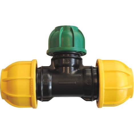 Jardibric – Té réduit raccords de compression PN10 – Diamètre 25mm et 20mm – Connexion étanche pour irrigation – Résistant aux conditions extérieures (1/2)