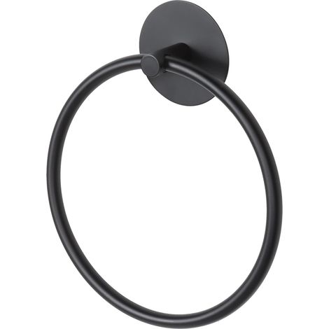 1 Anneau Porte-Serviettes, Acier Inoxydable, Design Rond Noir, Rotation 180°, Pour Salle De Bain Cuisine (1/5)