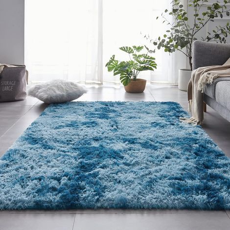Tapis de Salon Shaggy Lavable, 200x300 cm Carpet Moderne Antidérapant Intérieur Longs Moelleux Tapis, Longues Soft Tapis Grand Tapis pour Salon Chambre Couloir (Bleu Marine, 200x300 cm)-Karteo (1/5)