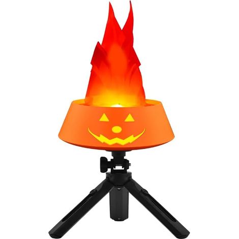 Lampada a LED a forma di fiamma per Halloween, effetto fuoco 3D tremolante con modalità sospesa/appoggio, decorazione per interni/esterni per feste, case infestate e bar (1/5)