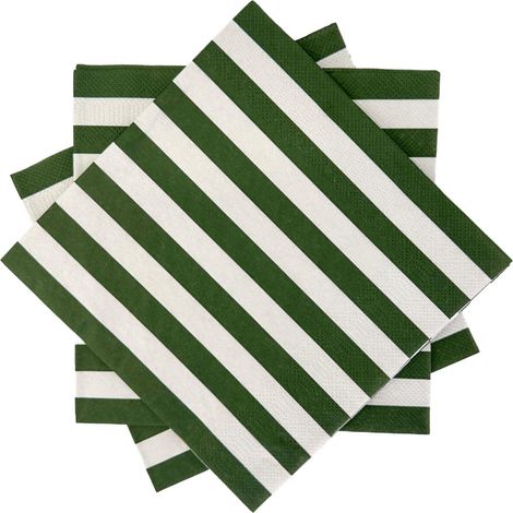 Always Stylish Streifenservietten 33x33 cm Weiß und Grün Randig Duka