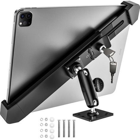 Support Antivol Tablette pour 9-14 Pouces, Support Tablette Verrouillable pour Voiture/Mural/Bureau, Métal Robuste, Rotatif 360 degrés, pour 13 12.9 11, Air 13, Galaxy Tab (1/5)