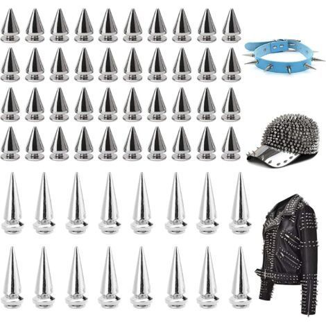 150 Pièces Rivet Cône Punk, Métal Clous Rivets Spike Stud, Cone Rivet Punk Argenté (100 pcs7x10mm,50 pcs7x20mm), pour Ceintures, Vêtements, Chaussures, Bracelets, Chapeaux, Manteaux (1/5)