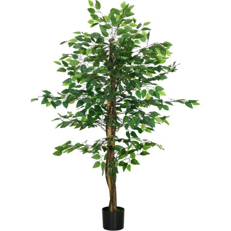 Pianta artificiale Ficus 150 cm verde con vaso (1/5)