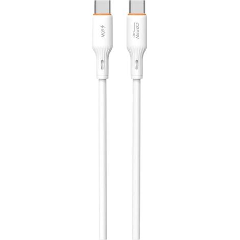 Câble USB-C vers USB-C GREEN LYCA, 1,2 m, charge rapide 60 W/5 A - Blanc (1/2)