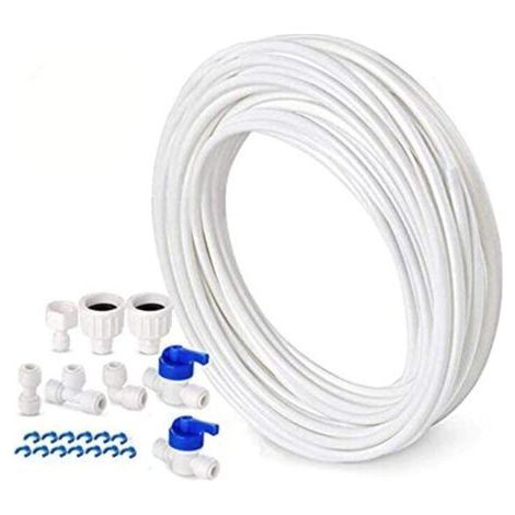 Tuyau d'alimentation en eau de 10 m en Polyéthylène basse densité (PE-LD) - Kit de connexion pour réfrigérateur double porte de style européen - 6,3 mm de diamètre