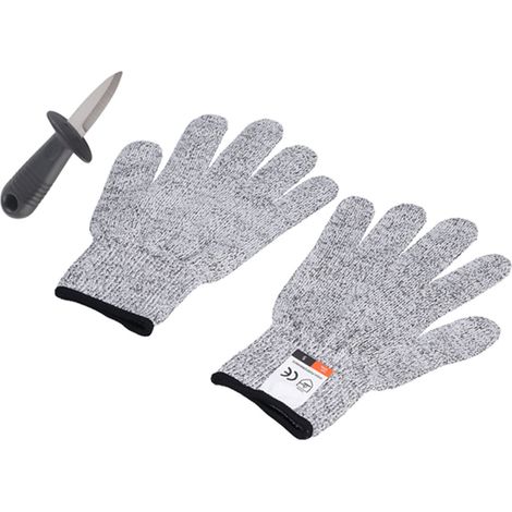 Couteau Professionnel à Huîtres Niveau 5 - Anti-Dérapant, Résistant Corrosion - Idéal Restaurant & Maison - Ouvre Huîtres Durable