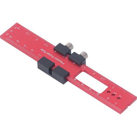 Holzbearbeitungslineal 160 mm aus Aluminiumlegierung mit präziser Spurmarkierung und Schiebeanschlag (1/5)