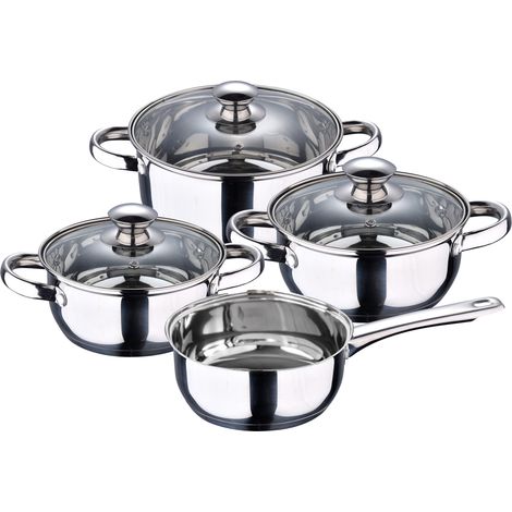 Batería de cocina 7 piezas SAN IGNACIO Faro fabricada en acero inoxidable apta para todo tipo de fuegos (1/5)