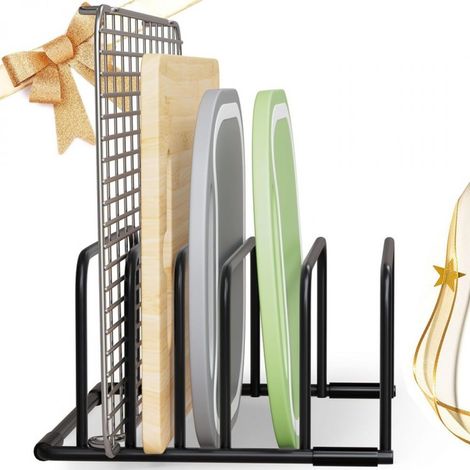 1 Support planche à découper, 5 compartiments, fil épais renforcé, anti-rayures, antidérapant, rangement cuisine (1/5)