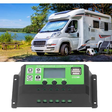 LCD-Solarladeregler für Lithium-Eisenphosphat-Bleiakkumulatoren, adaptiver 12V/24V-Photovoltaikgenerator (10A) (1/5)