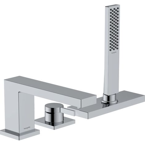 Hansgrohe Tecturis E - Grifo para el borde de bañera, 3 orificios, sBox, cromo 73443000