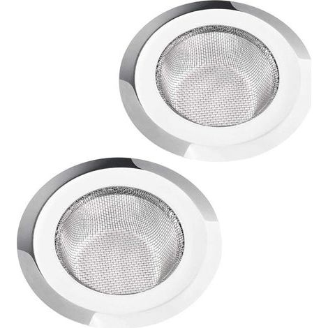 2 Stück Küchenspülenfilter, Edelstahl-Spülenfilter, Metallfilter für Bad und Waschbecken, Filter für Badezimmer und Küche, 11,3 cm / 4,45 Zoll Durchmesser (11,3 cm Netto, gewaschen) (1/4)