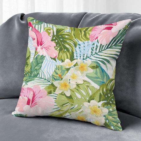 Housse de coussin fleurs printemps été, décoration intérieur extérieur,40×40cm (1/5)