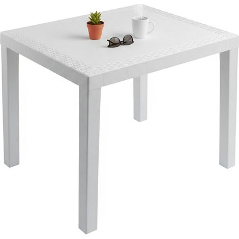 Tavolo da Esterno Cobbtown, 4 Posti, Tavolo Tavolo Fisso Rettangolare Made in Italy, Lunghezza Massima 78 cm, 78x65x72h cm Bianco
