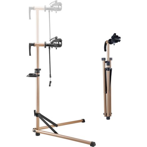 Pied d'atelier vélo, hauteur réglable de 105-152 cm, support de réparation de vélo robuste, charge 39,9 kg, stand de bicyclettes avec plateau à outils magnétique, pour vélos de montagne et route (1/5)