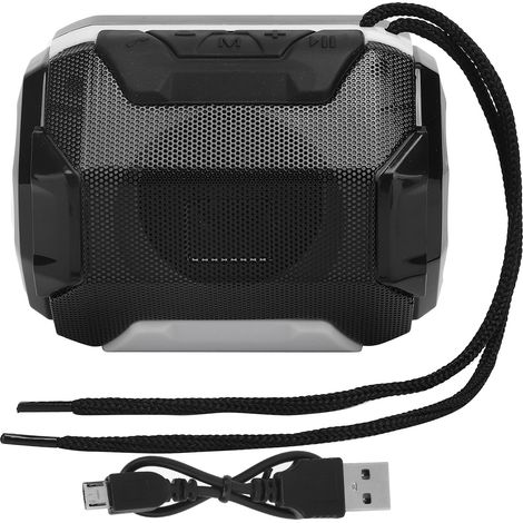 Enceinte Bluetooth Mini - Haut-Parleur Sans Fil Avec Lumières LED - Radio FM Intégrée - Lecteur USB Et Carte SD - Noir (1/5)