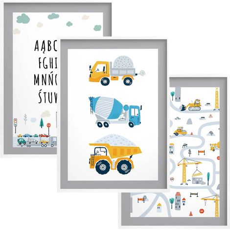 Poster con cornici per la cameretta dei bambini Quadri da parete per bambini Cars (1/5)