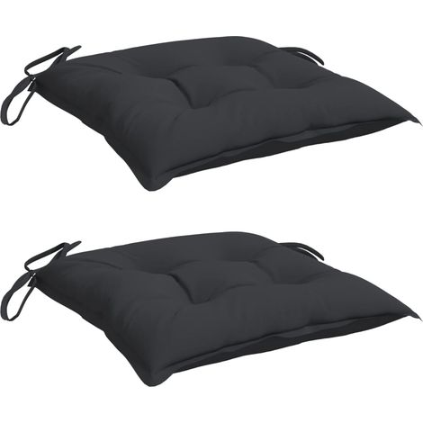 Coussins de chaise lot de 2 noir 40x40x7 cm tissu oxford vidaXL