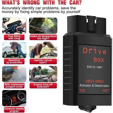 Drive Box EDC15/ME7 OBD2 IMMO Désactivateur Activat OBD2 Drive Box IMMO Désactivateur Activateur Accessoires de voiture