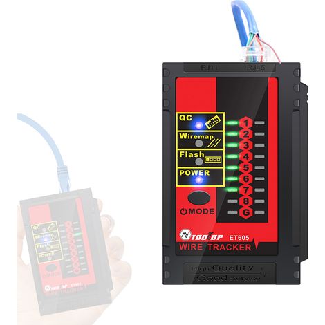 Testeur de Port de Câble ET605, Test de Paire de Câbles, POE, Résistance 60V, Indicateur de Batterie Faible, Alimentation Automatique (1/5)