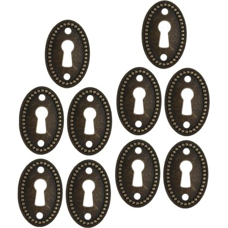 Lot de 10 cache-serrures ovales décoratifs 35 x 23 mm en métal (1/5)