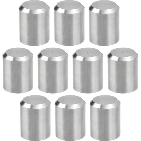 Lot de 10 Embouts de Rampe d'escalier en Acier Inoxydable 304 Embouts de Rampe d'escalier Ronds Pièce de Rechange Diamètre Extérieur 12mm Diamètre Intérieur 10mm Longueur 15mm (1/5)