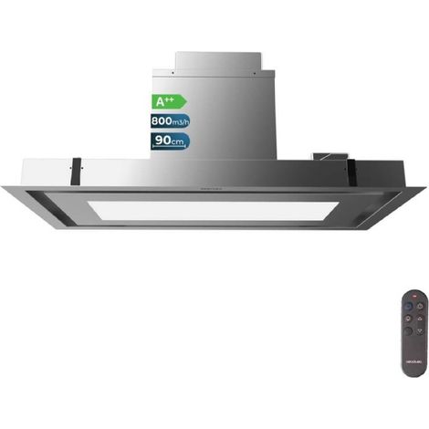 Cecotec Campana Extractora 90 Cm Integrable De Techo Bolero Flux Tir 908000 Inox A++. Acabado En Acero Inox, Succión 800M3/H (1/5)