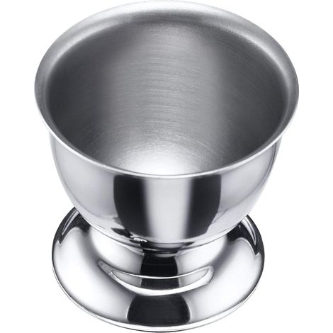 4 Coquetier à Pied, Acier Inoxydable, Empilable, ø 5 cm, Argent, Petit Déjeuner, Camping (1/5)