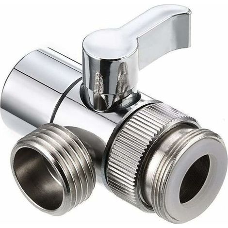 Diverter Valve Shower Attachment,Diverter Valve,Alloy Shower Faucet 2 Way Diverter Valve,Brass Diverter Valvefor Kitchen Sink Faucet or Bathroom (1/4)