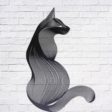 Art Mural Métal Chat, Sculpture Murale Métal, Décoration Murale Chat, Décoration Maison Chat, pour Maison Café Jardin Salon (1/4)